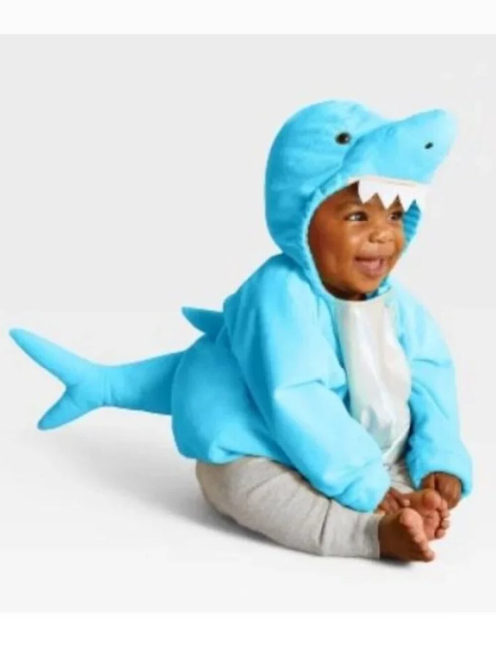 Shark Halloween Costume Plush Hooded Vest Puffer 6/12 mths Unisex Baby Infant